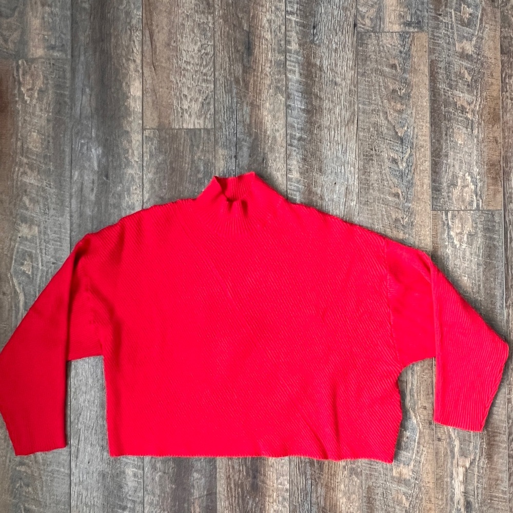 Maeve Vibrant Red Turtleneck Sweater